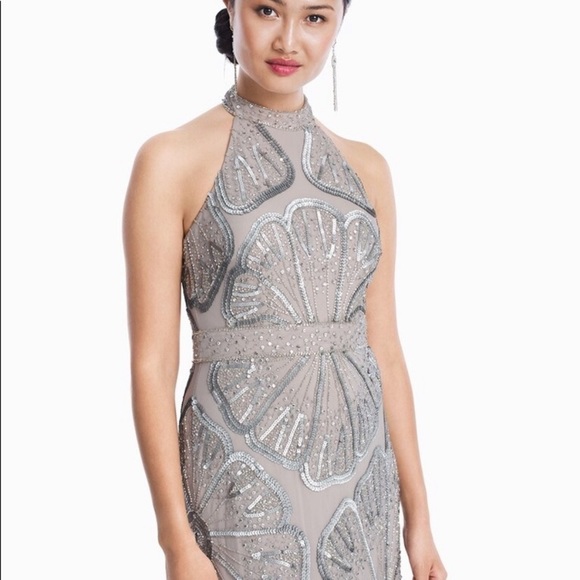 Adrianna-Papell Halter sequins and beads dress - Picture 8 of 10